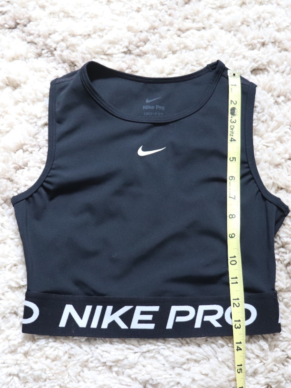 Nike Big Kids Girls Pro Dry-Fit Cropped Tank Top Color Black Size XS